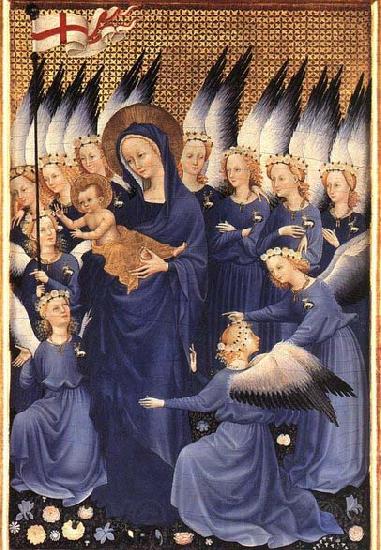 unknow artist Wilton Diptych: Virgin and Child with Angels Norge oil painting art